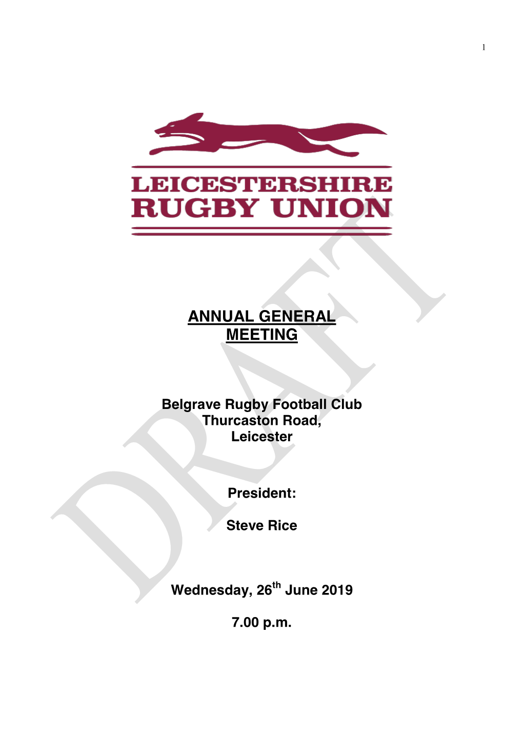 AGM Annual Report June 2019