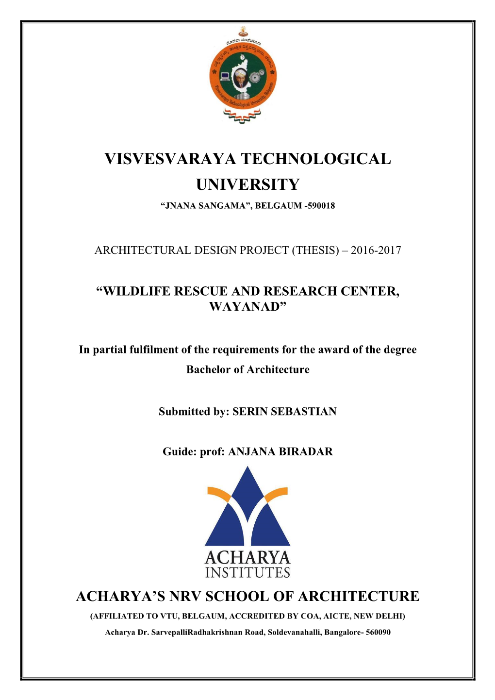 Visvesvaraya Technological University “Jnana Sangama”, Belgaum -590018