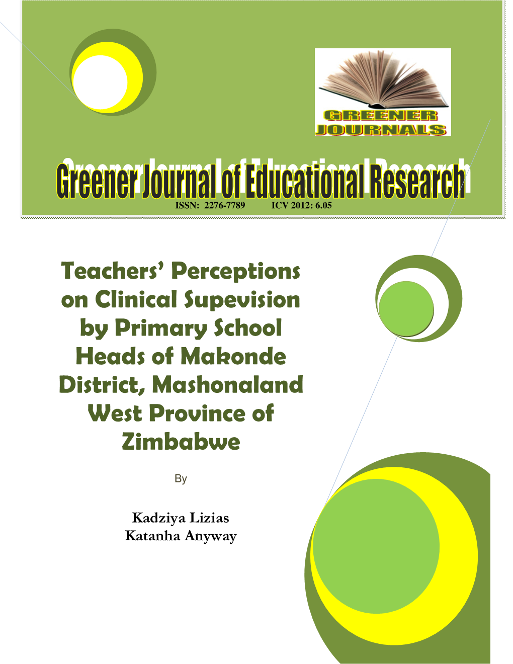 Teachers' Perceptions on Clinical Supevision by Primary School