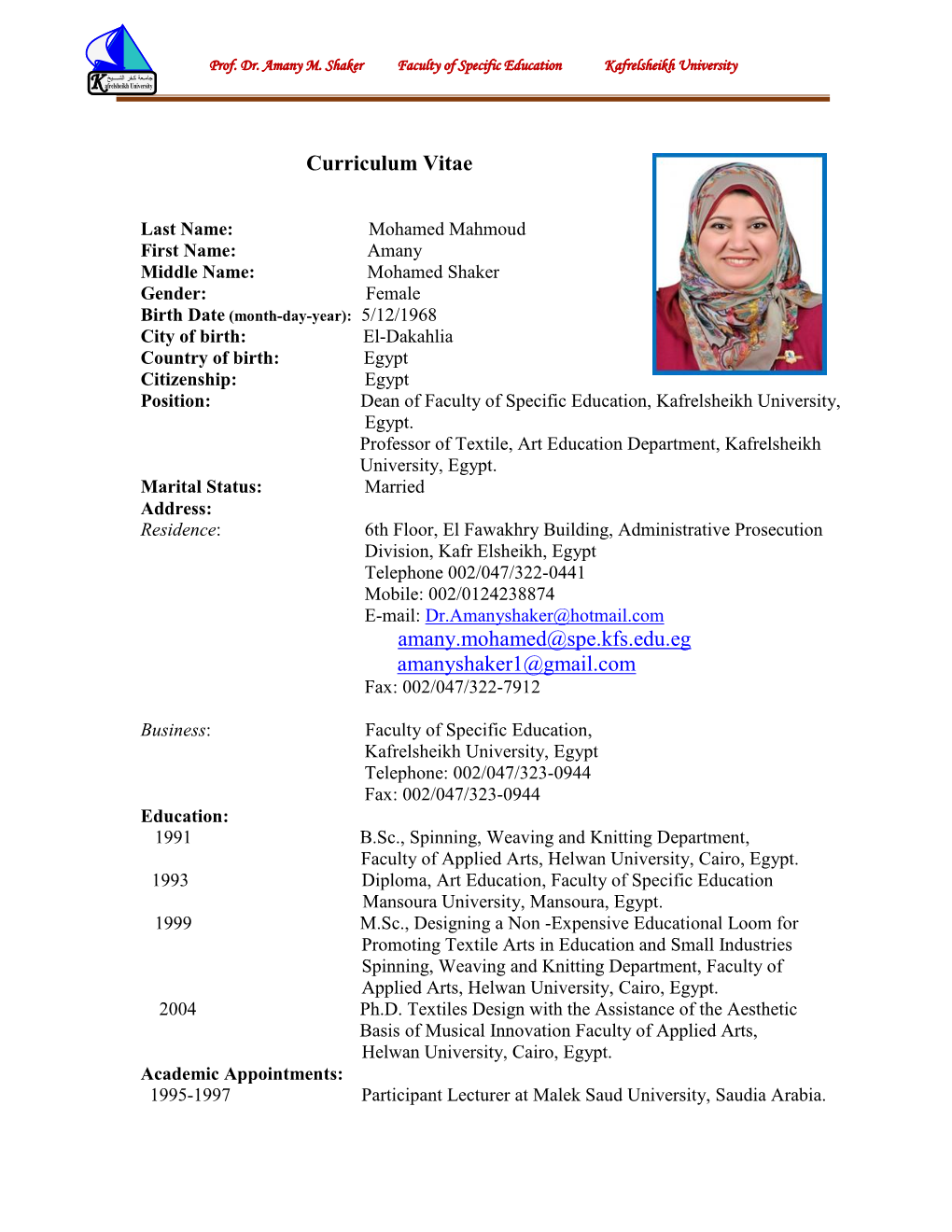 Curriculum Vitae