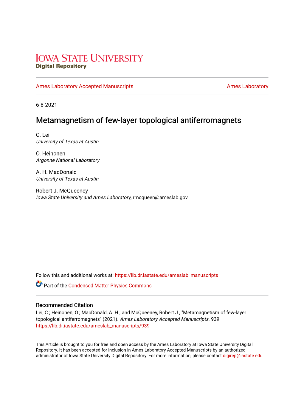 Metamagnetism of Few-Layer Topological Antiferromagnets