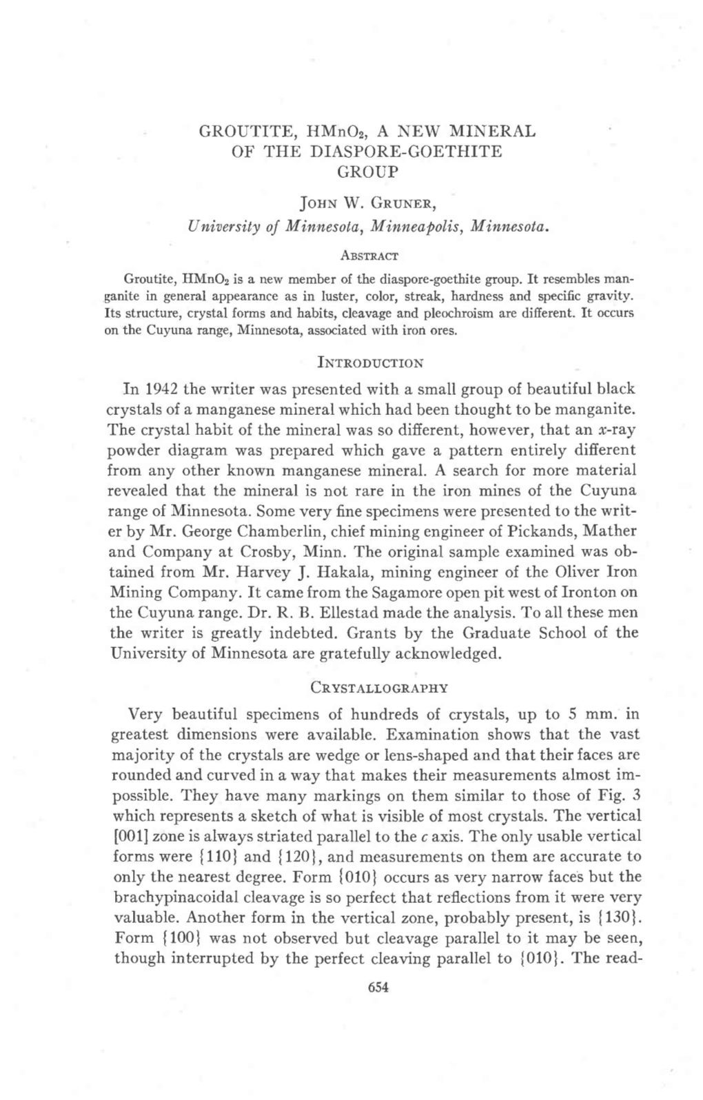 Groutite, Hmno2, a New Mineral of the Diaspore-Goethite Group