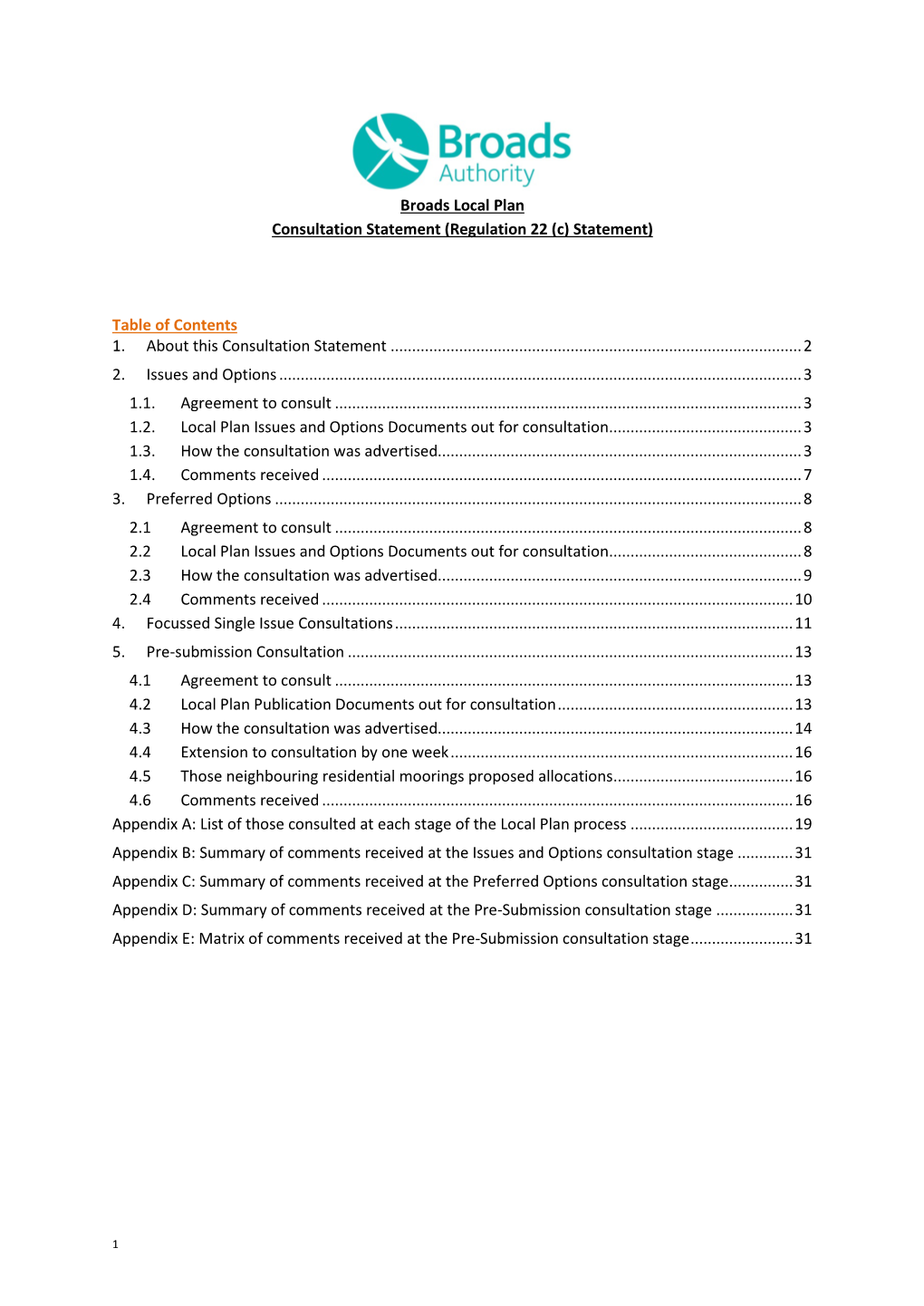 Consultation Statement (Regulation 22 (C) Statement)