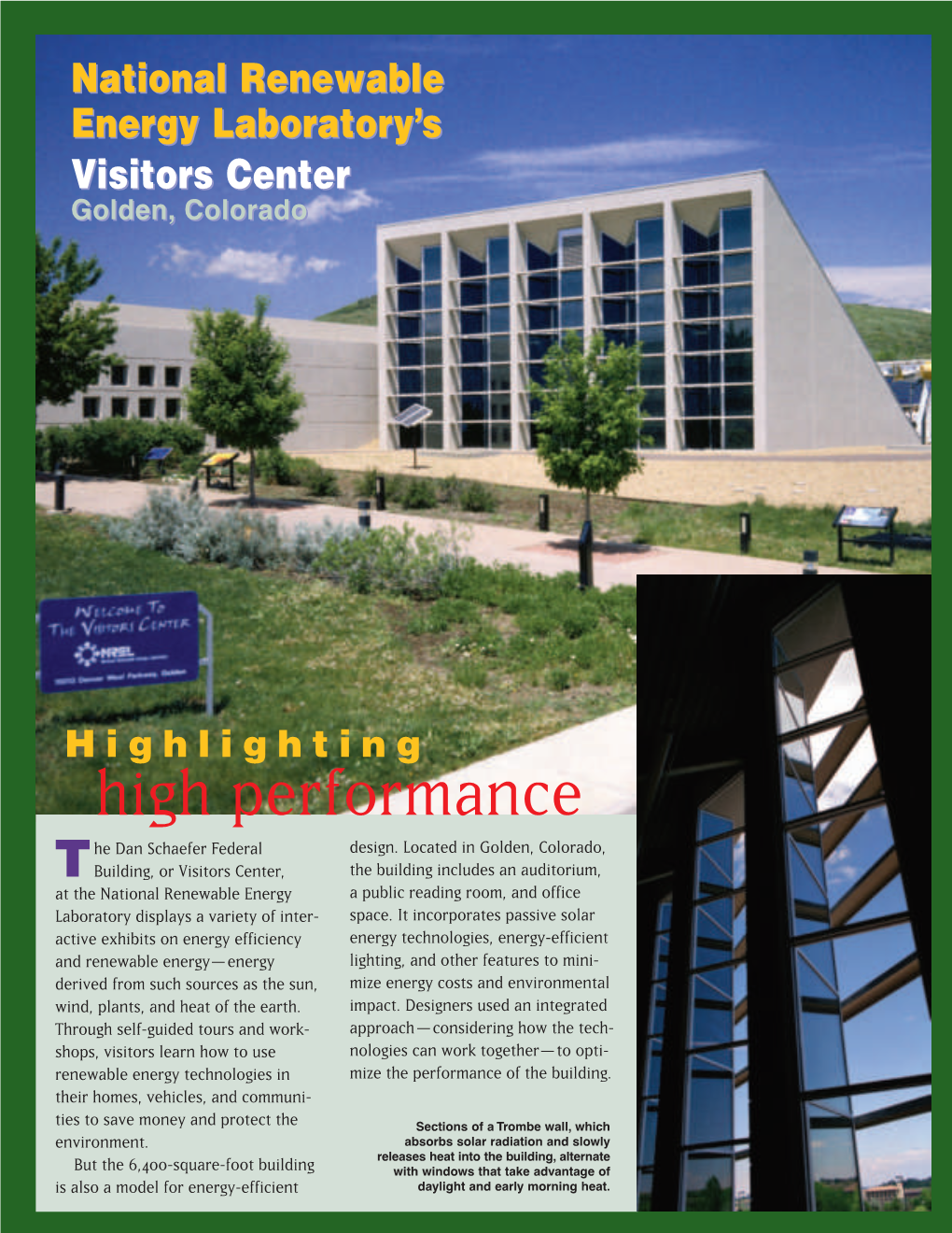 National Renewable Energy Laboratory's Visitors Center