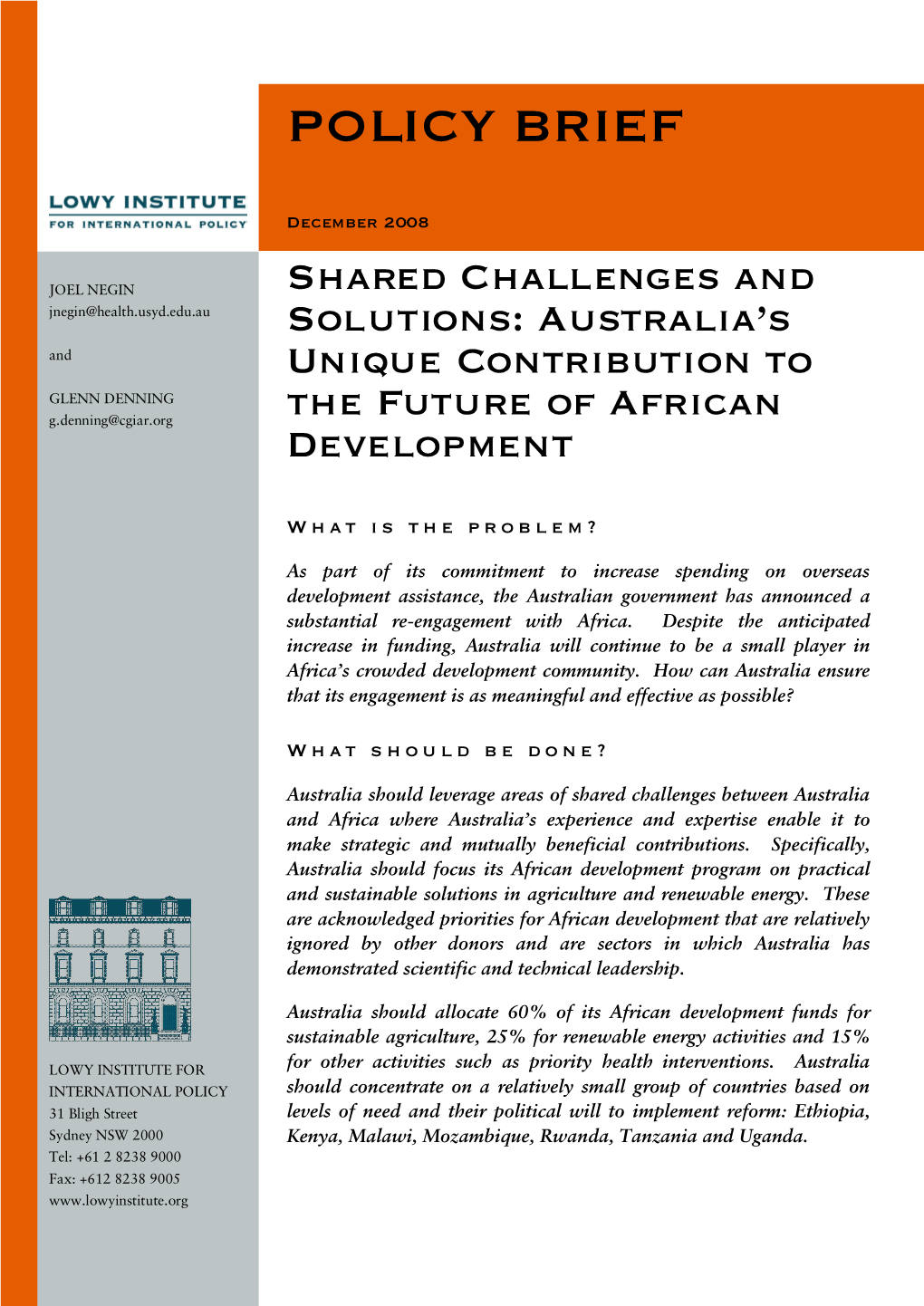 Shared Challenges and Solutions