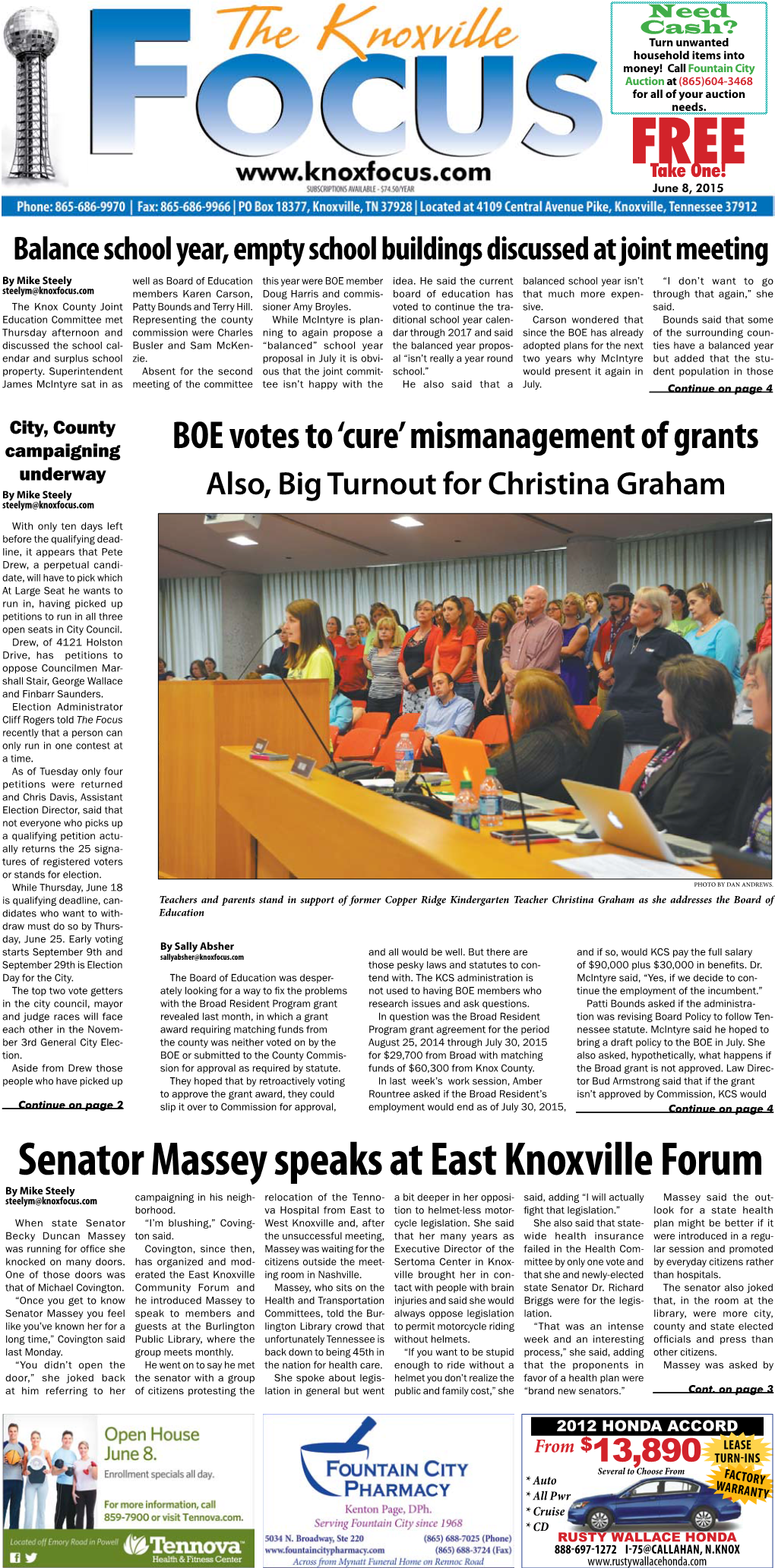 Senator Massey Speaks at East Knoxville Forum