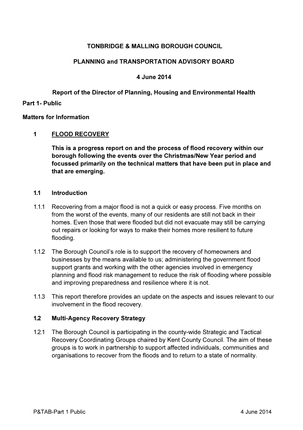 TONBRIDGE & MALLING BOROUGH COUNCIL PLANNING And