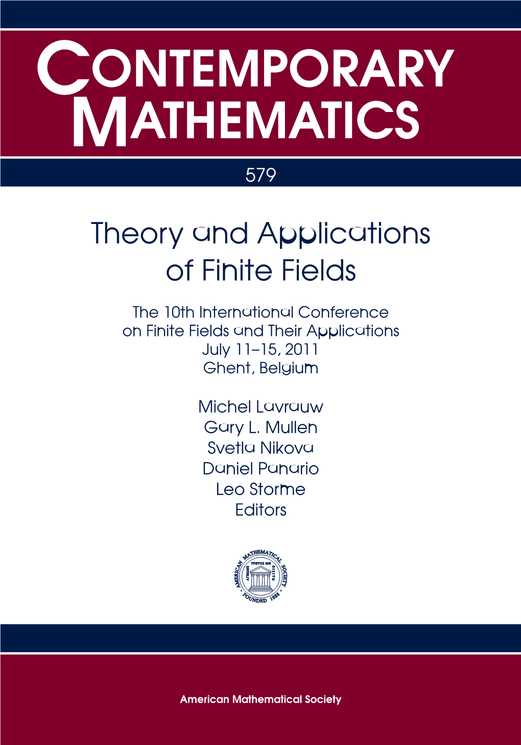 Theory and Applications of Finite Fields