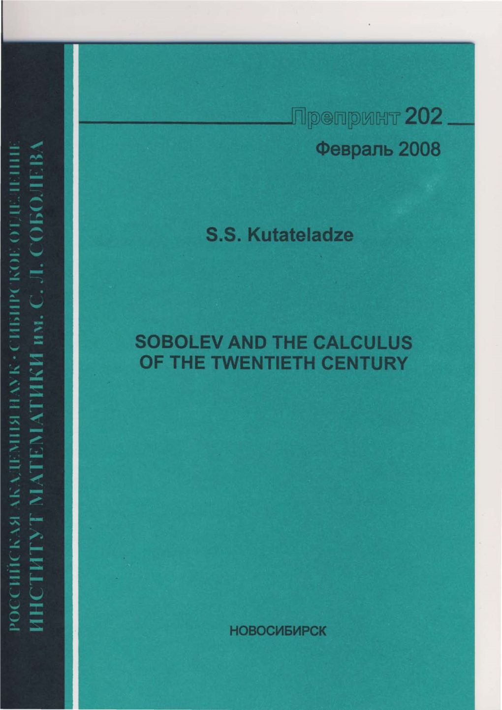 Sobolev and the Calculus of the Twentieth Century