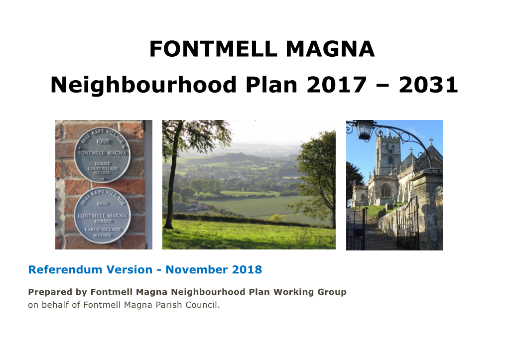 FONTMELL MAGNA Neighbourhood Plan 2017 – 2031