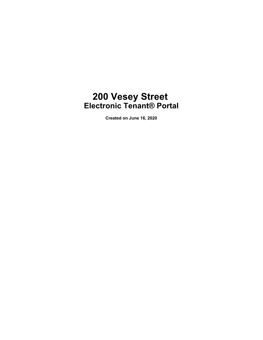 200 Vesey Street Electronic Tenant® Portal