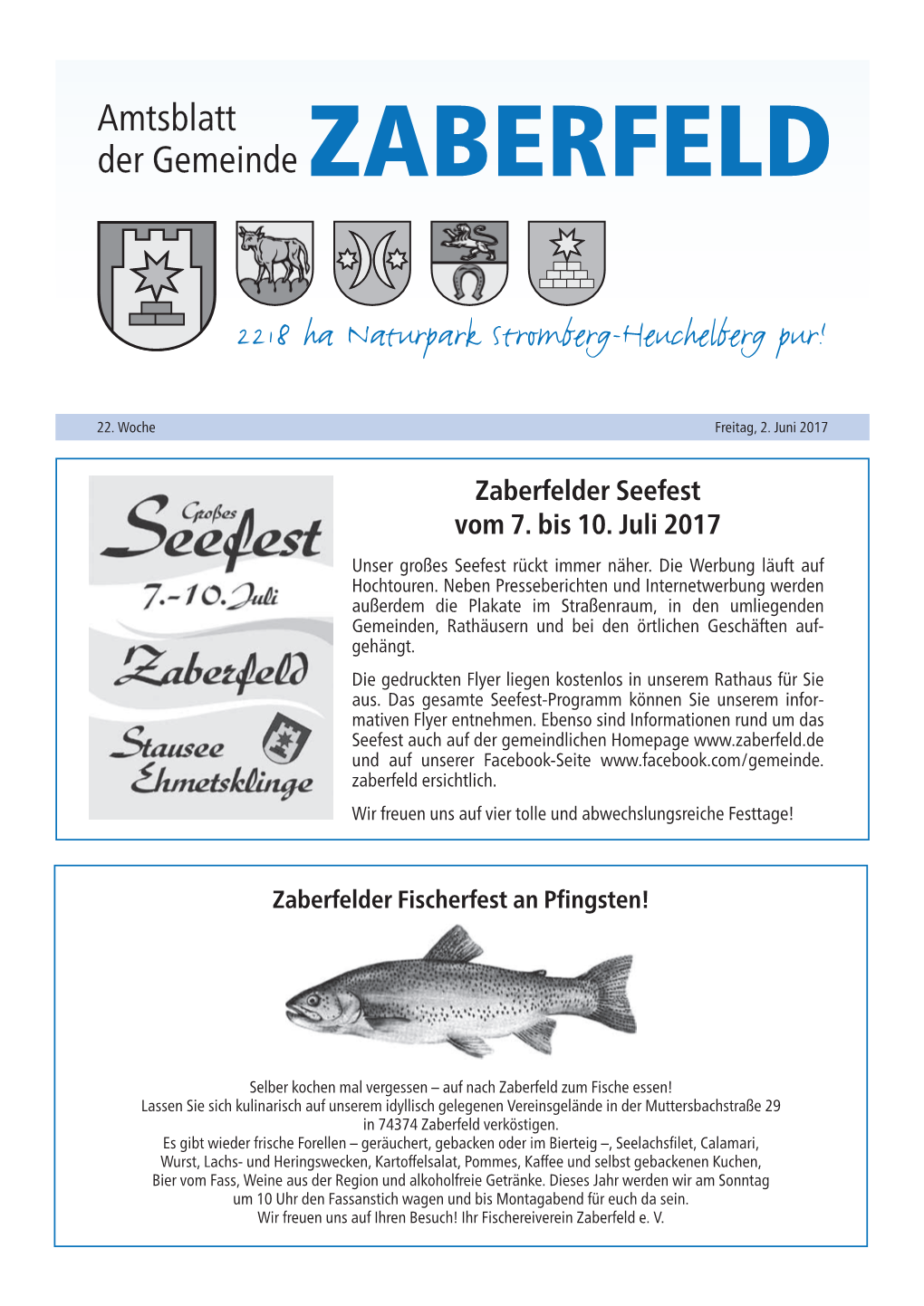 Amtsblatt Der Gemeinde ZABERFELD