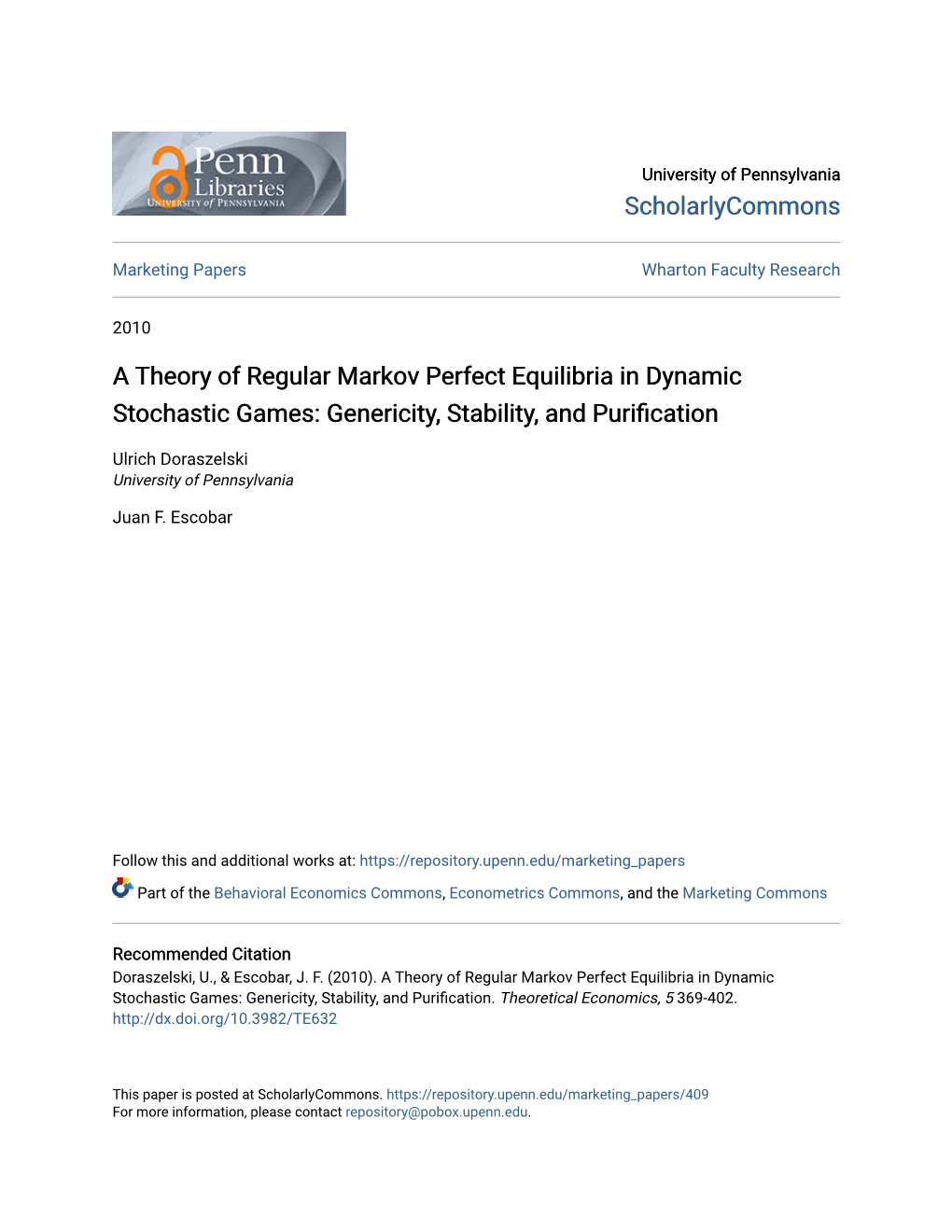 A Theory of Regular Markov Perfect Equilibria in Dynamic Stochastic Games: Genericity, Stability, and Purification