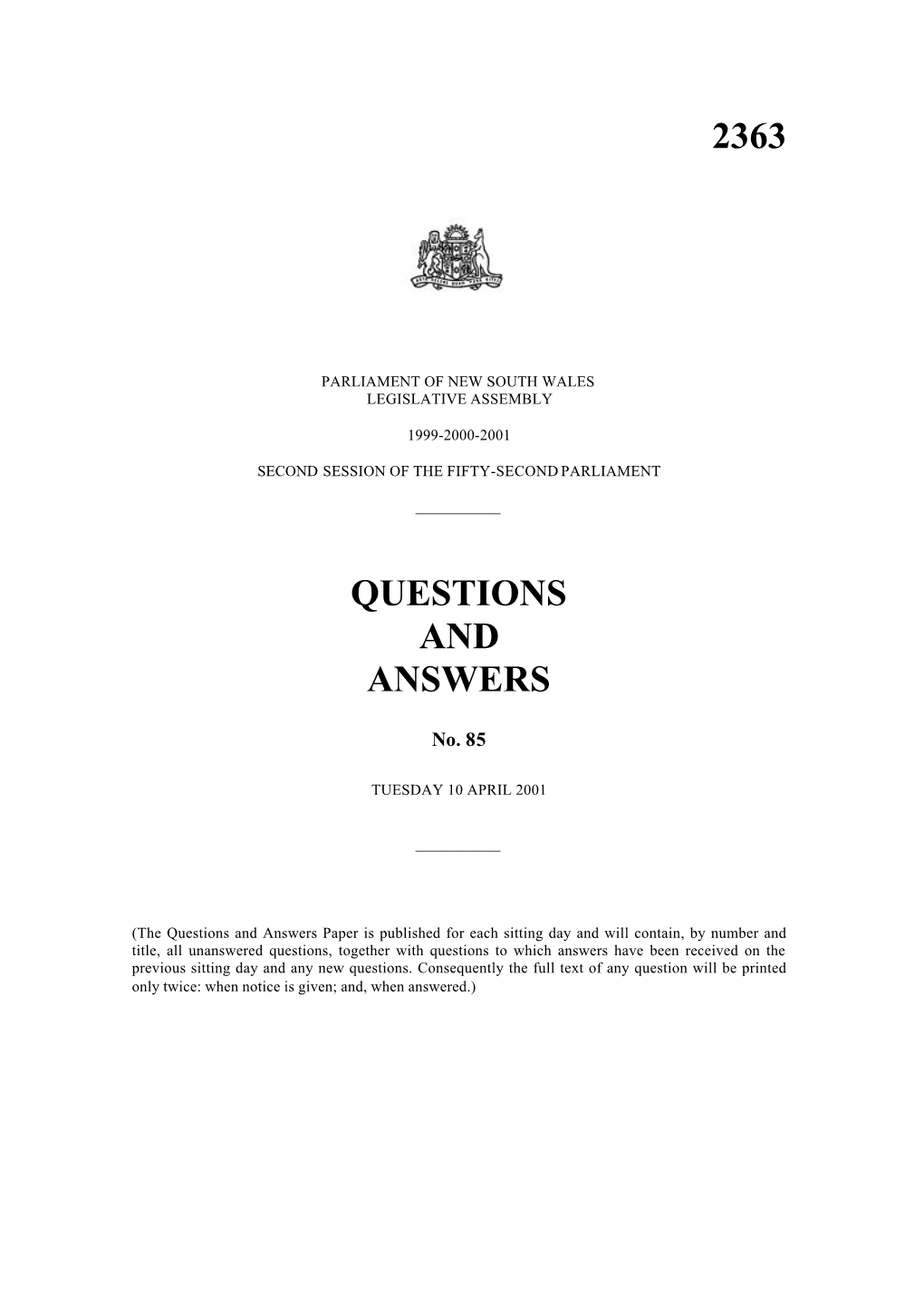 2363 Questions and Answers