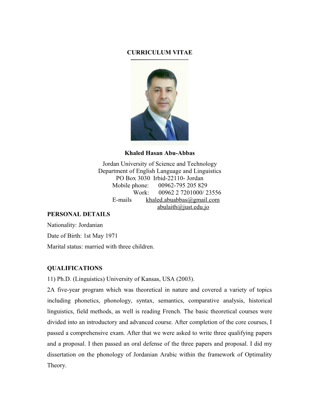 Curriculum Vitae s169