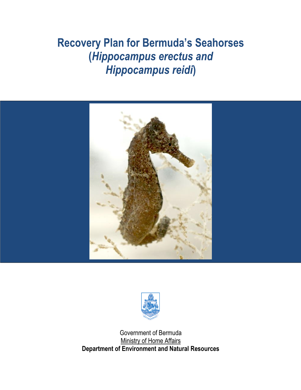 Recovery Plan for Bermuda's Seahorses (Hippocampus Erectus