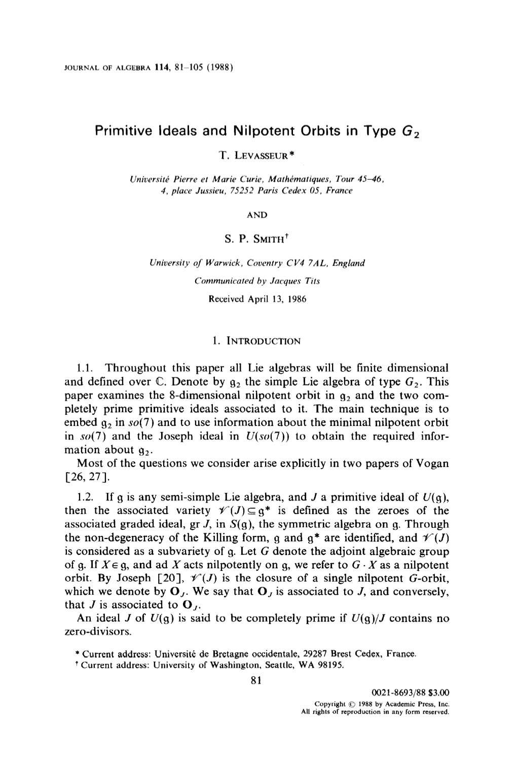 Primitive Ideals and Nilpotent Orbits in Type G2