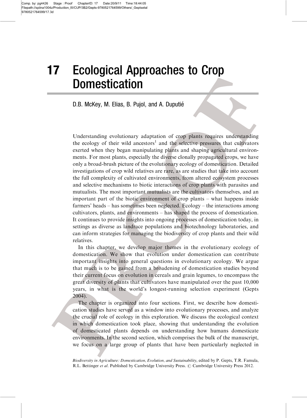 17 Ecological Approaches to Crop Domestication