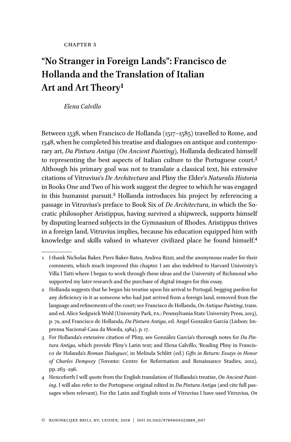Francisco De Hollanda and the Translation of Italian Art and Art Theory1