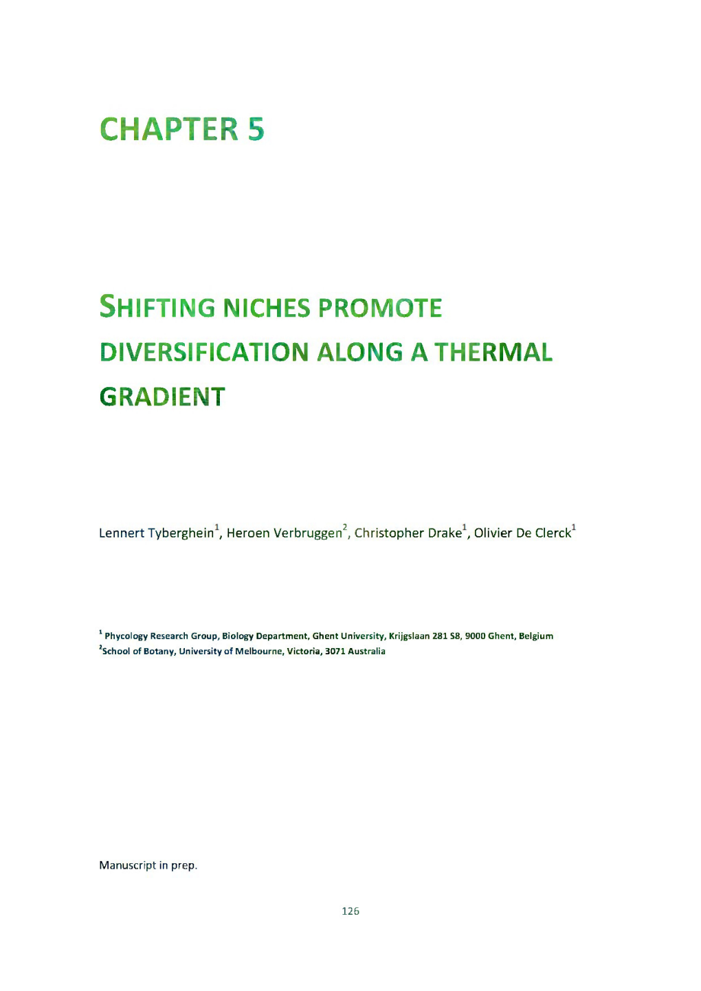 Diversification Along a Thermal Gradient