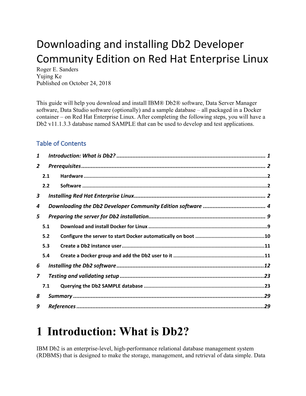 Downloading and Installing Db2 Developer Community Edition on Red Hat Enterprise Linux Roger E