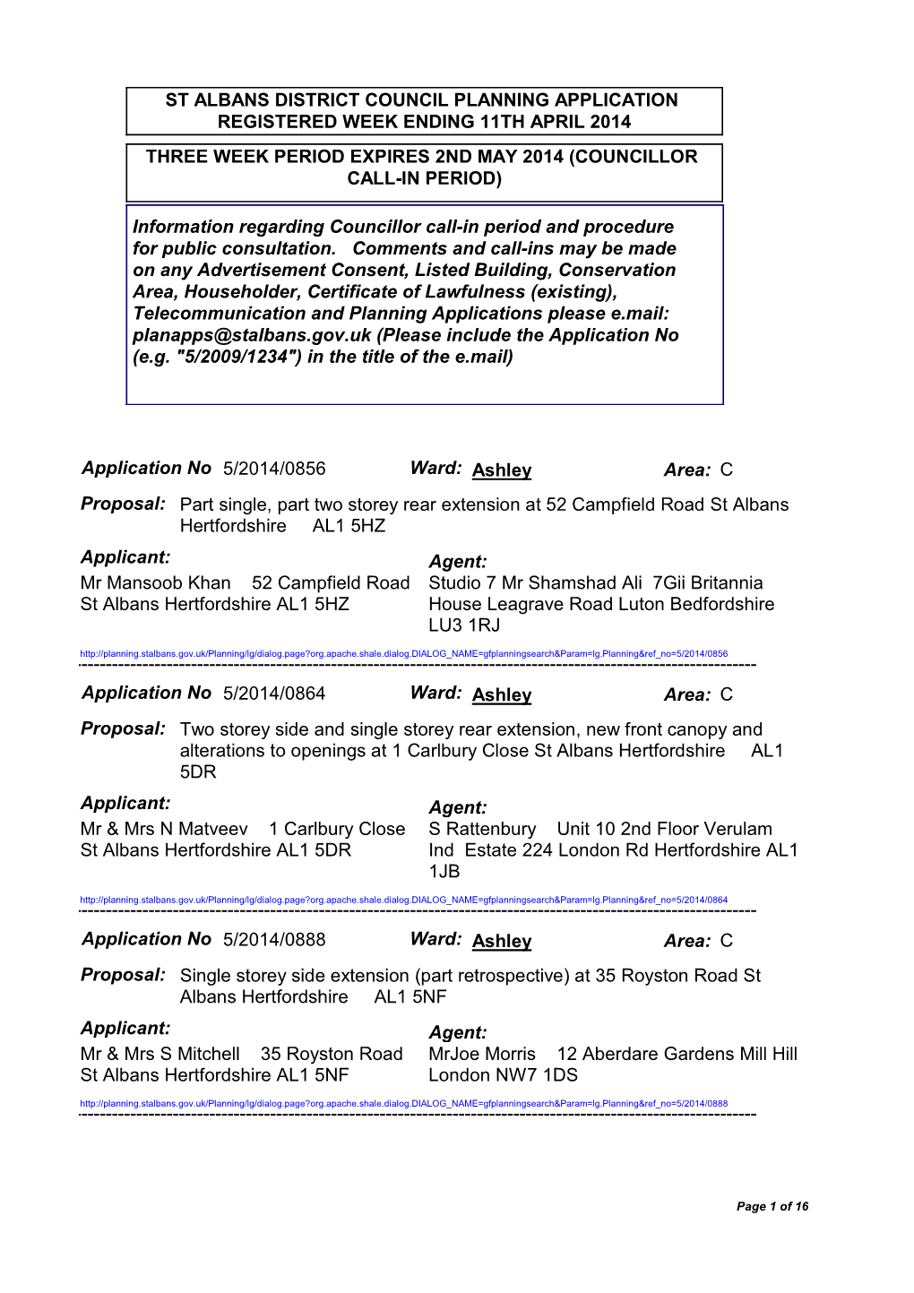 Planning Applications and Decisions