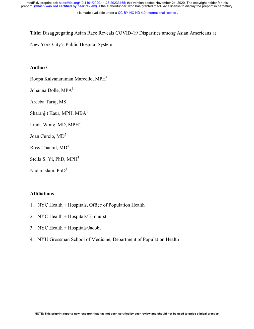 Disaggregating Asian Race Reveals COVID-19 Disparities Among Asian Americans At