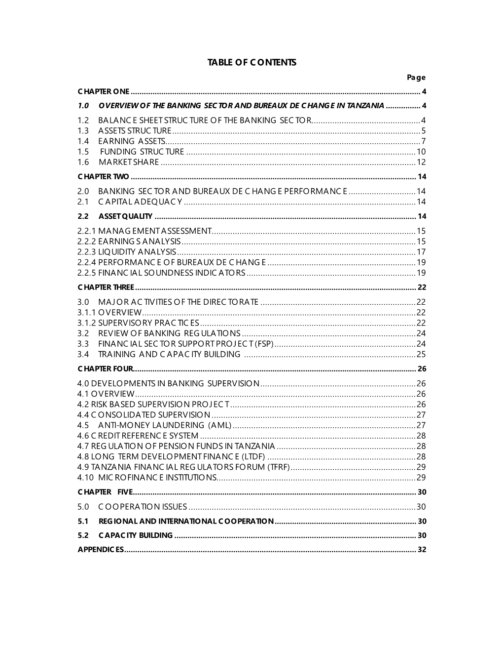 TABLE of CONTENTS Page CHAPTER ONE