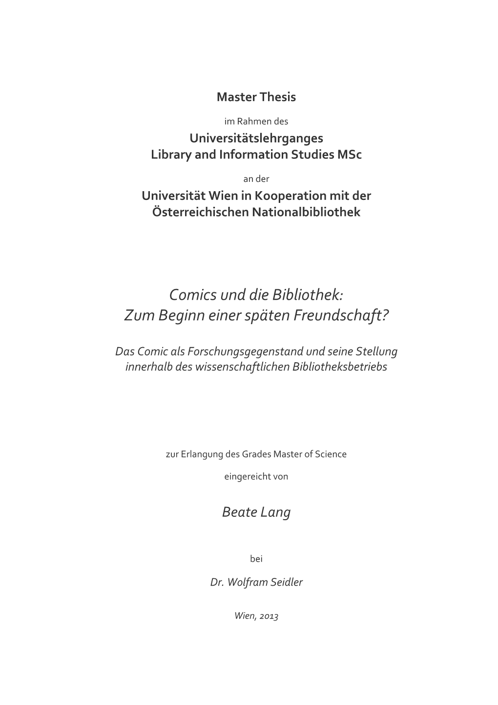 Exposé Für Die Master Thesis / Masterarbeit Im Rahmen