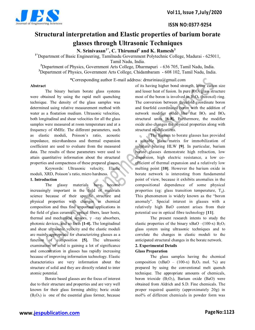 Structural Interpretation and Elastic Properties of Barium Borate Glasses Through Ultrasonic Techniques N