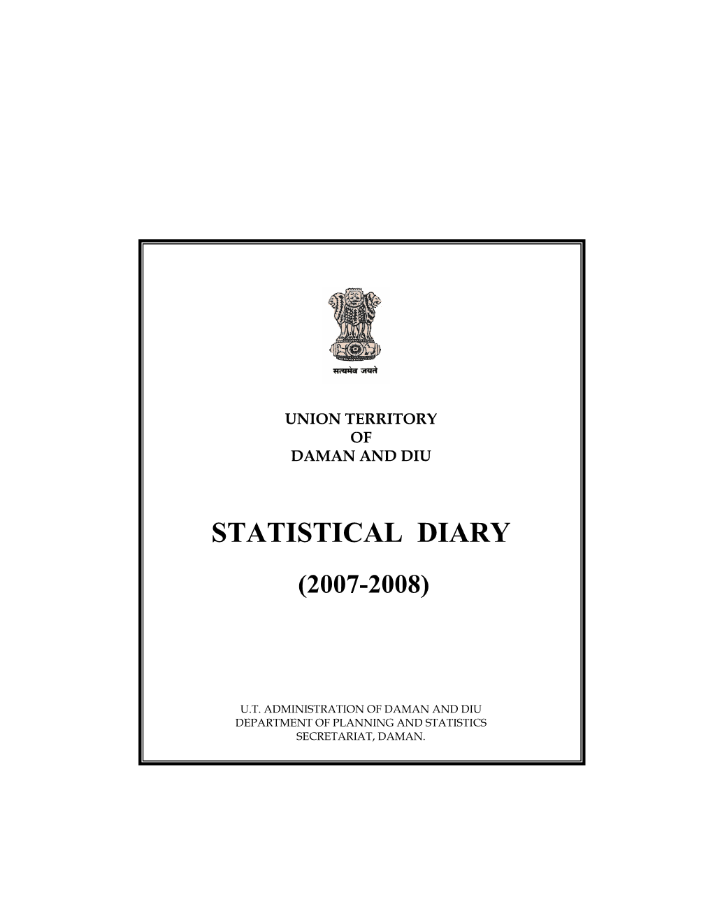 Statistical Diary (2007-2008). Daman & Diu.Pdf