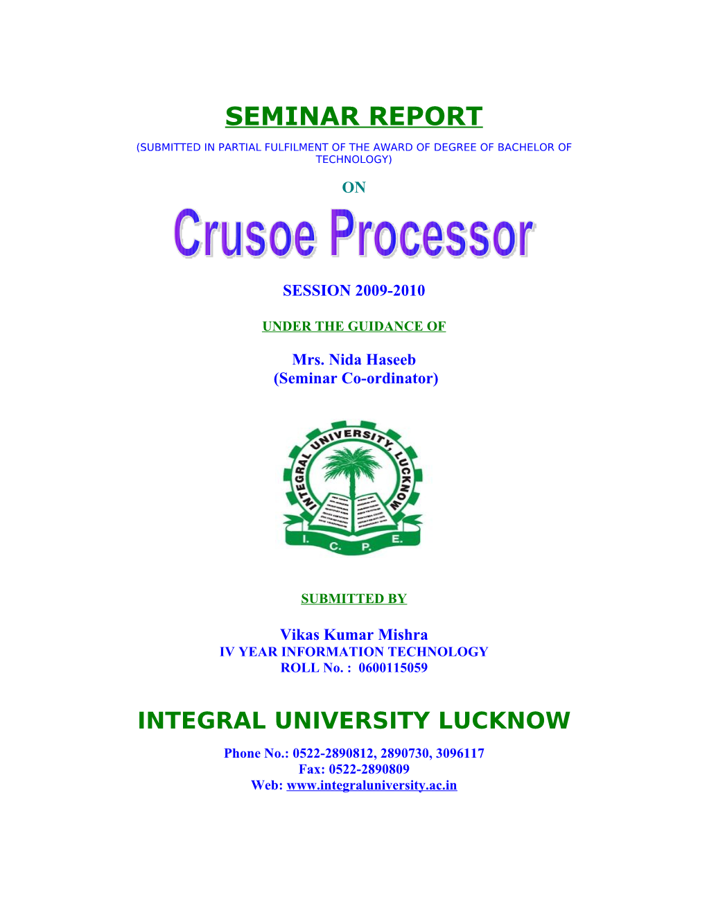 Seminar Report