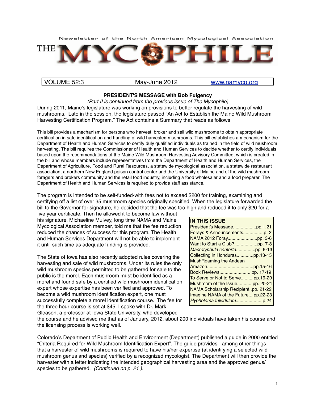The Mycophile May-June 2012
