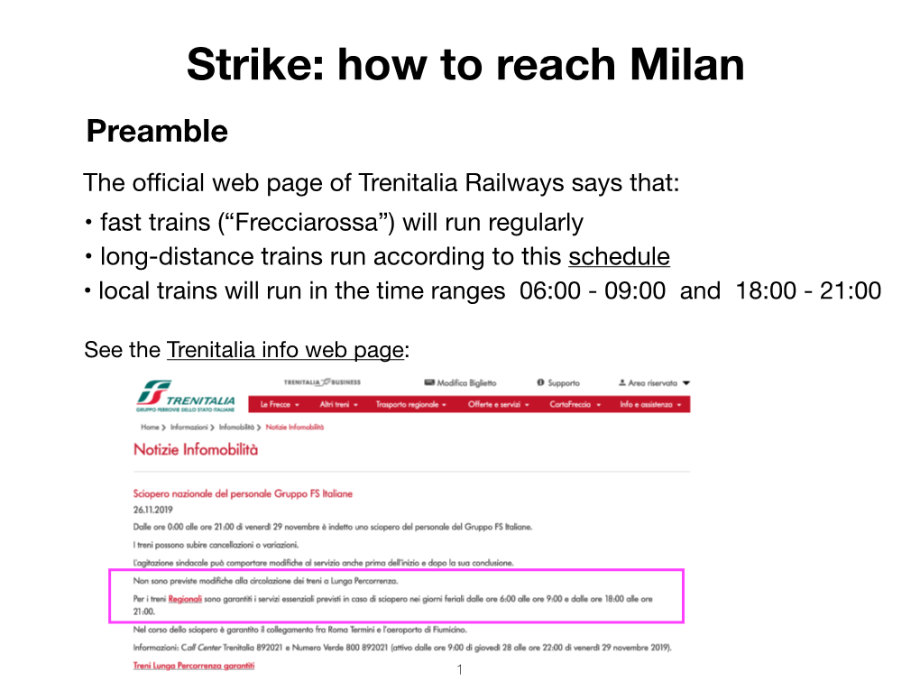 Strike: How to Reach Milan