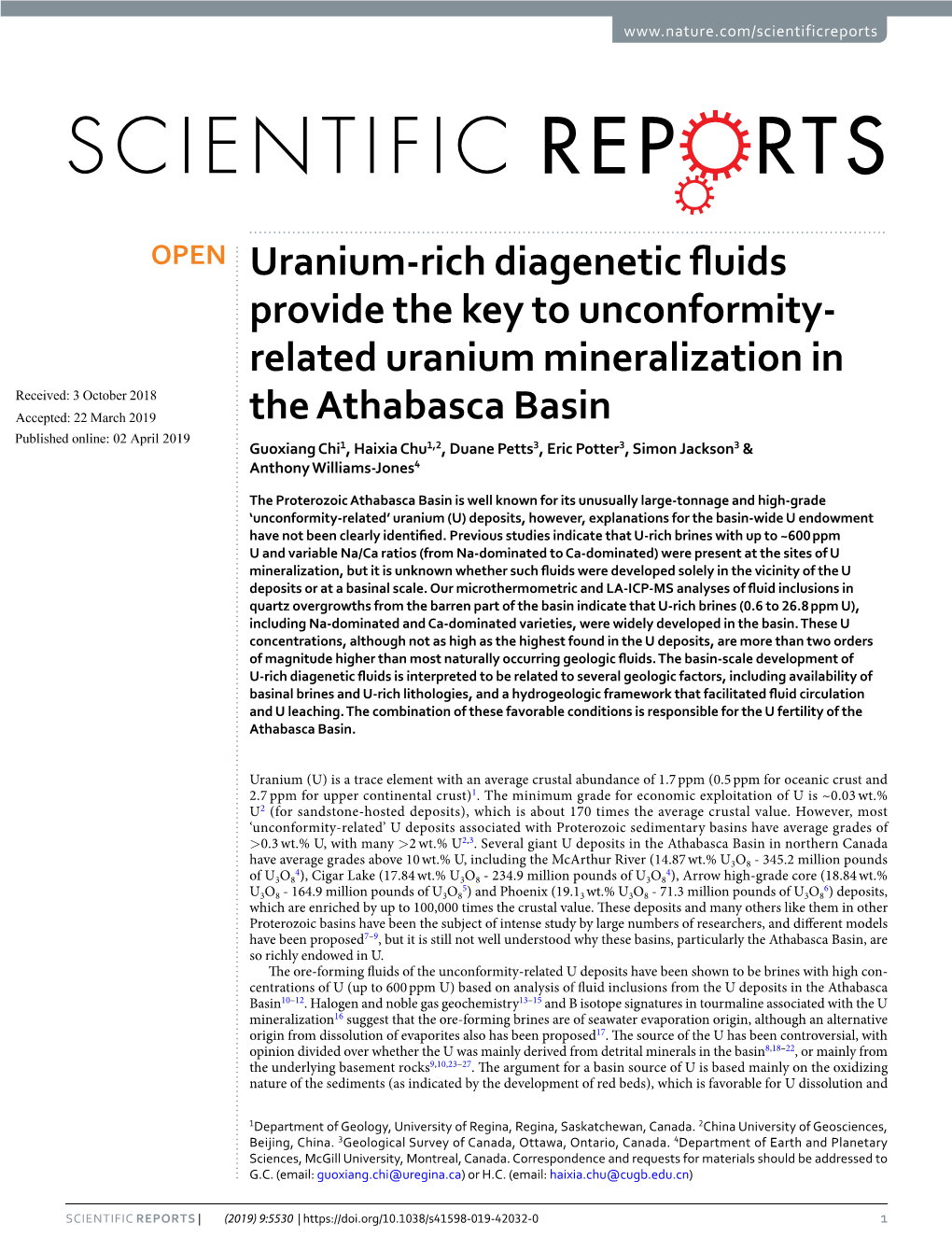 Related Uranium Mineralization in the Athabasca Basin