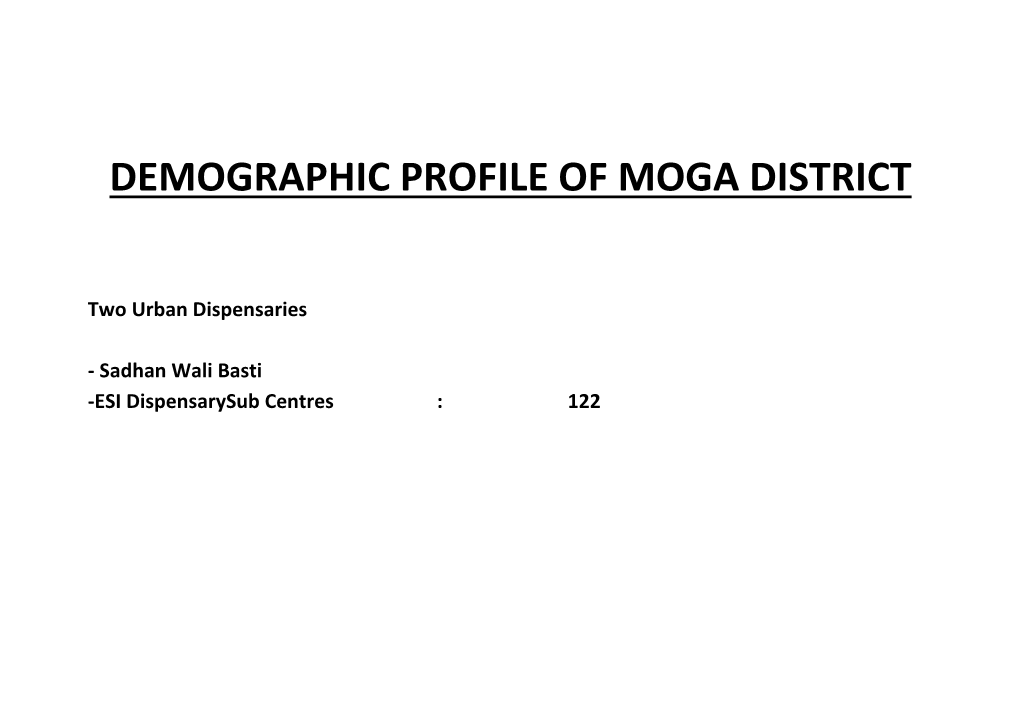 Demographic Profile of Moga District