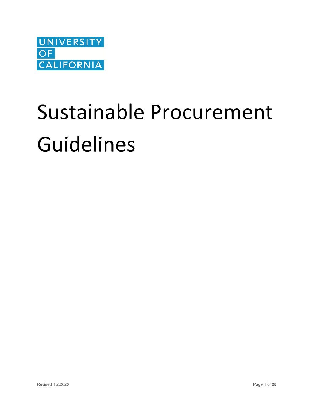 Sustainable Procurement Guidelines