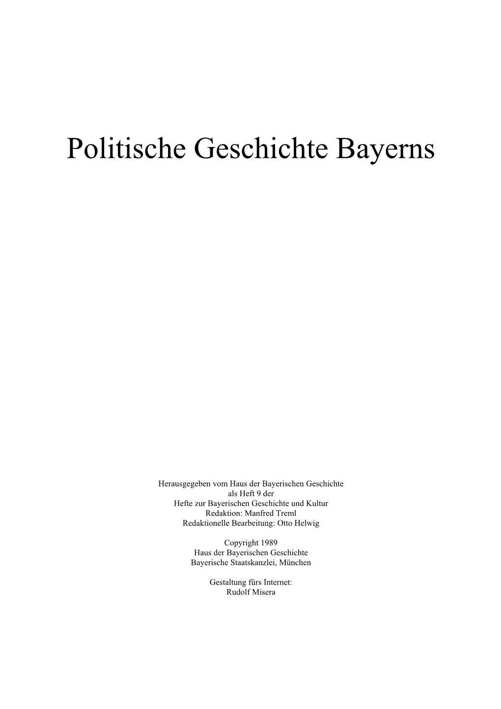 Politische Geschichte Bayerns