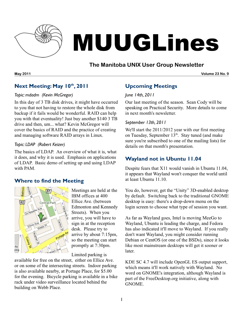 Muuglines the Manitoba UNIX User Group Newsletter