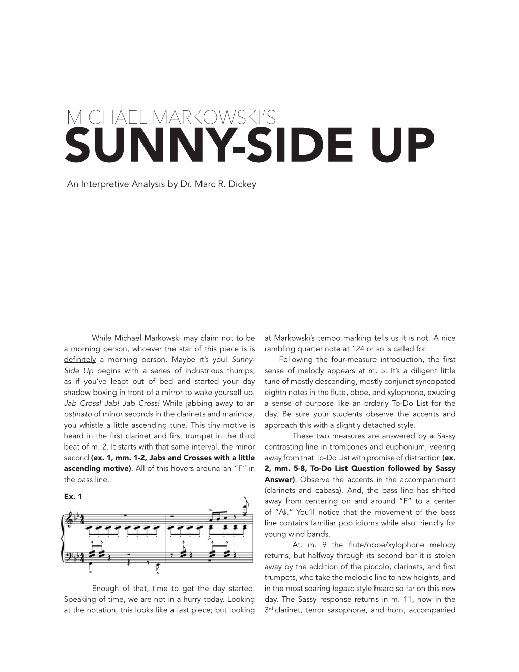 Sunny-Side Up: an Interpretive Analysis by Dr