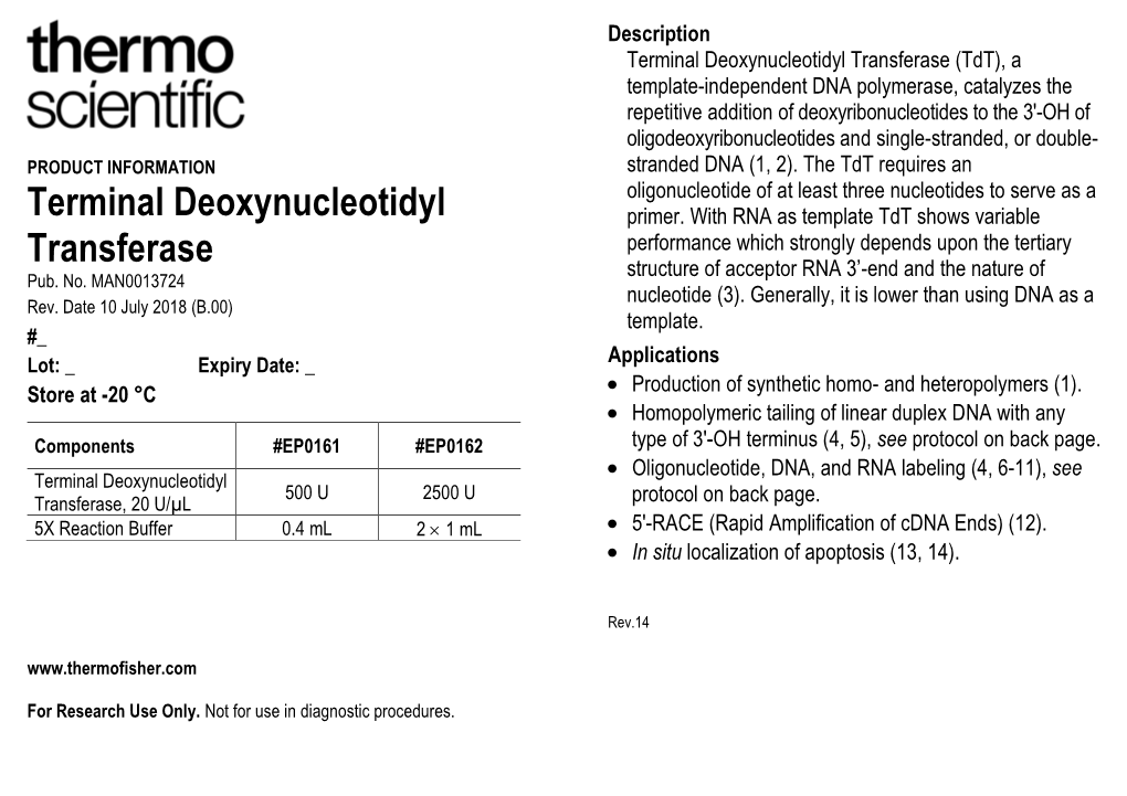 Terminal Deoxynucleotidyl Transferase