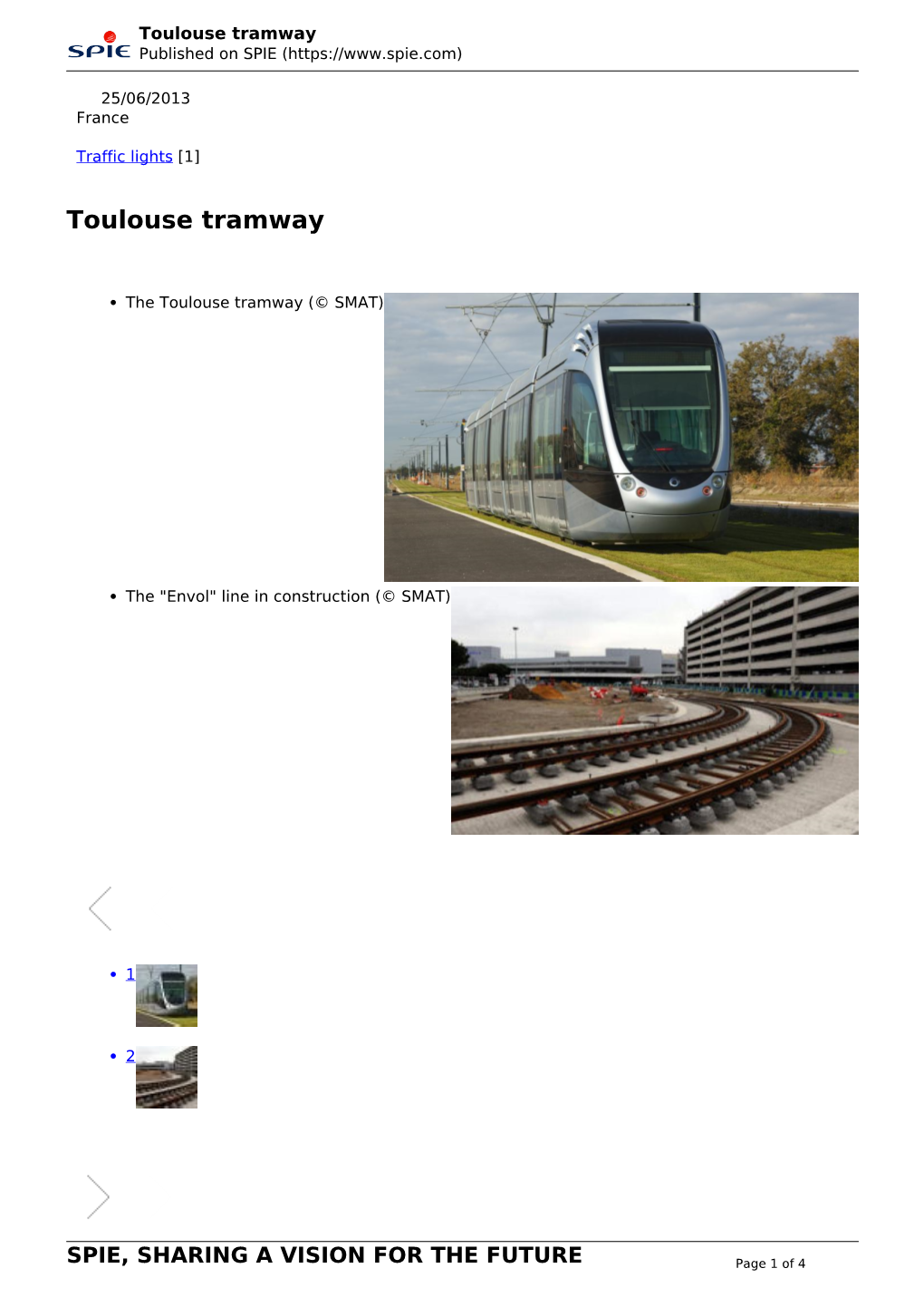 Toulouse Tramway Published on SPIE (