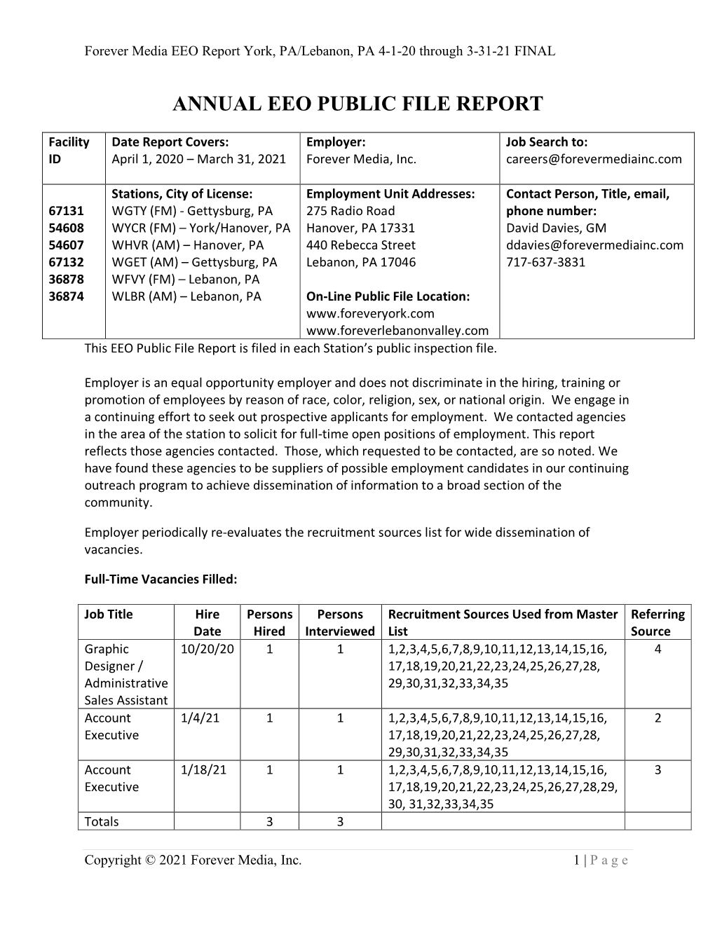 Eeo Public File Report