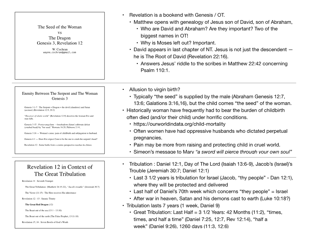 Revelation 12 in Context of the Great Tribulation