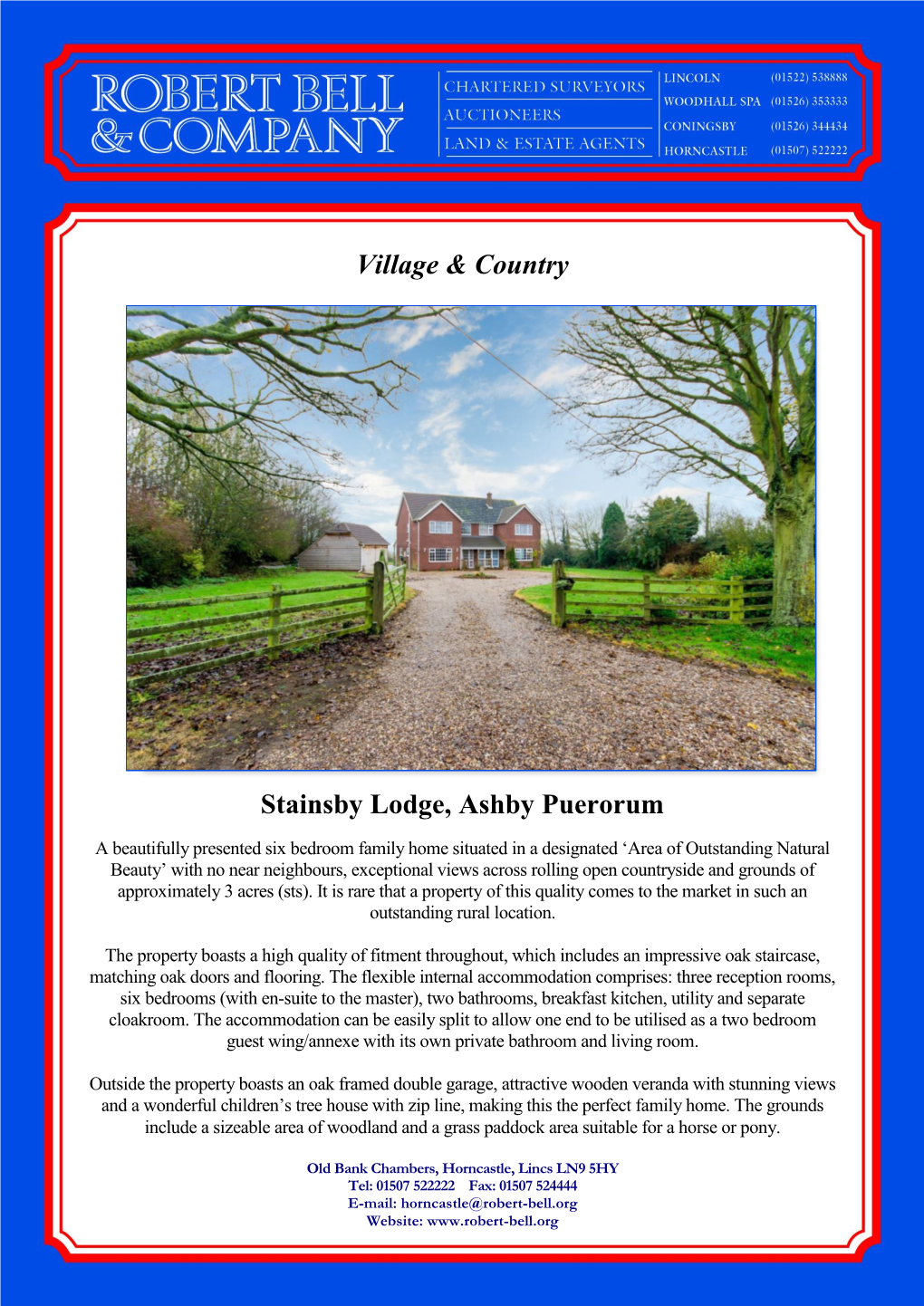 Village & Country Stainsby Lodge, Ashby Puerorum