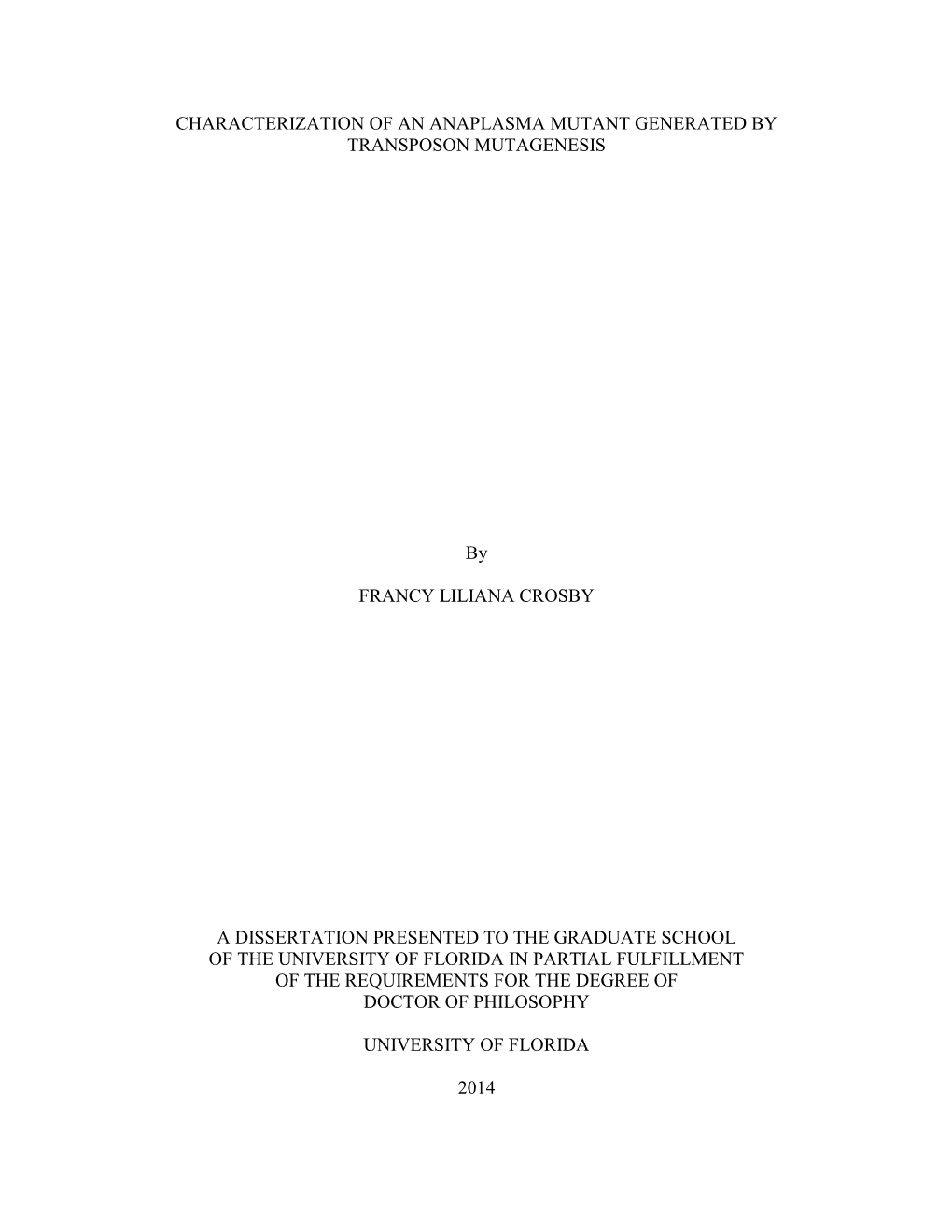 University of Florida Thesis Or Dissertation Formatting