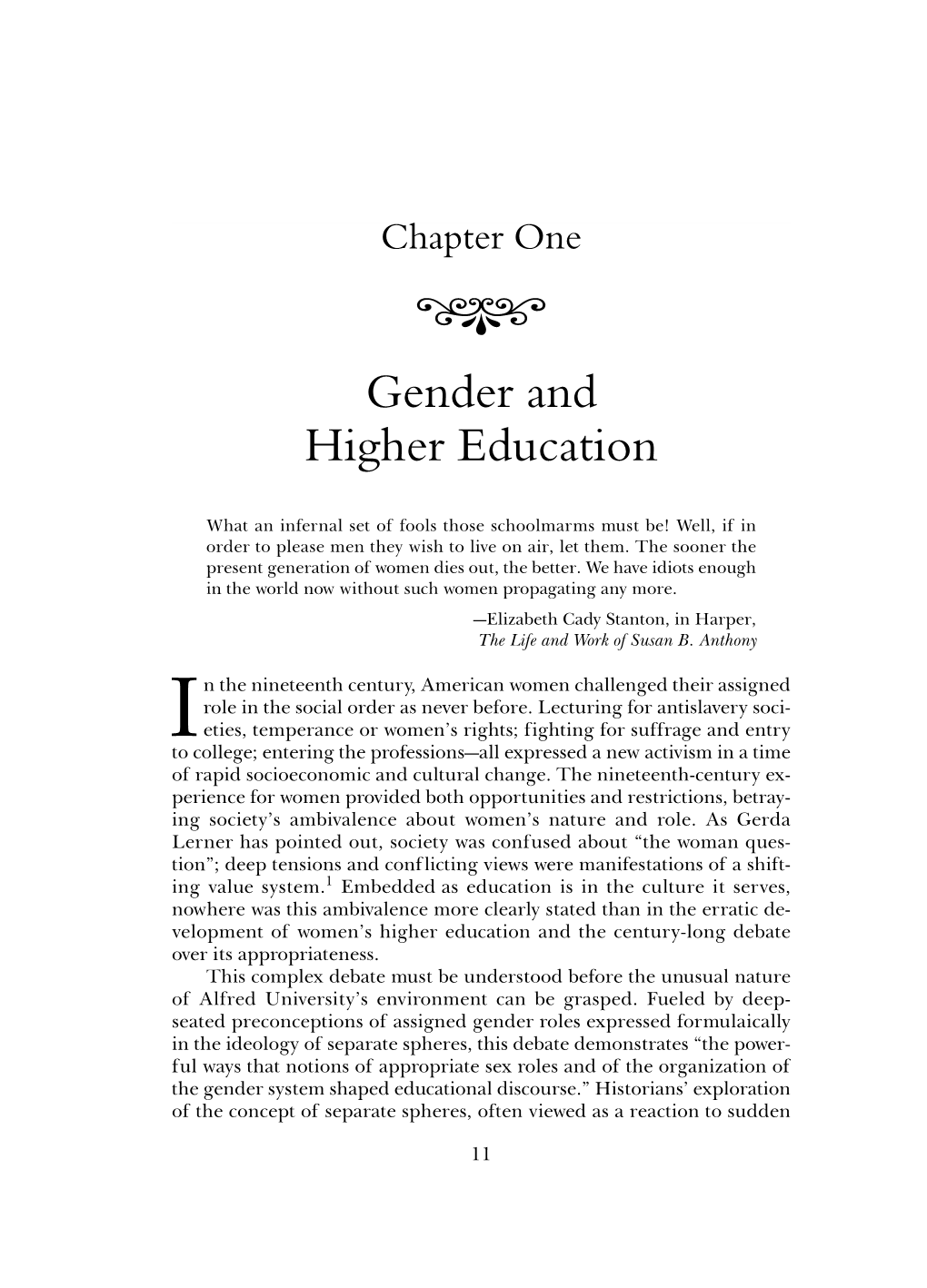 Gender and Higher Education