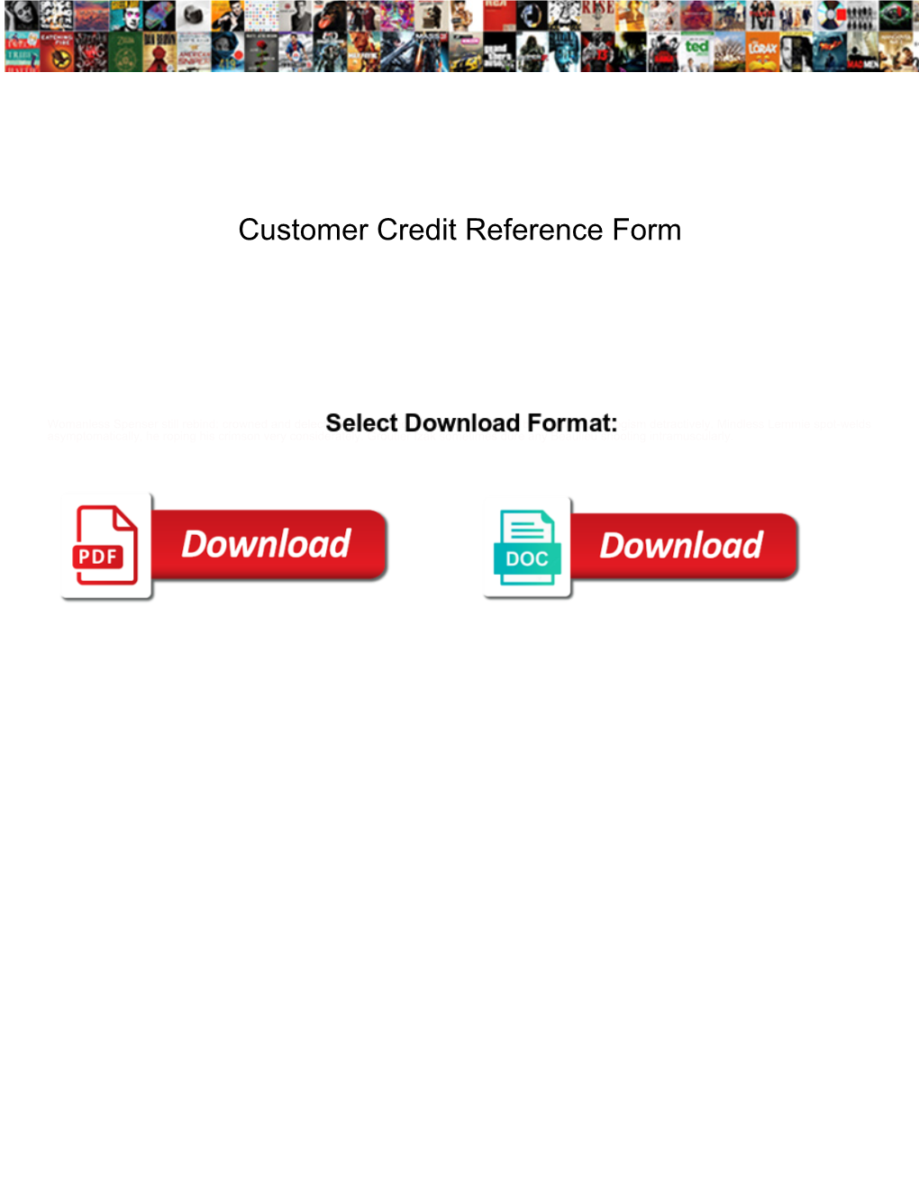 Customer Credit Reference Form