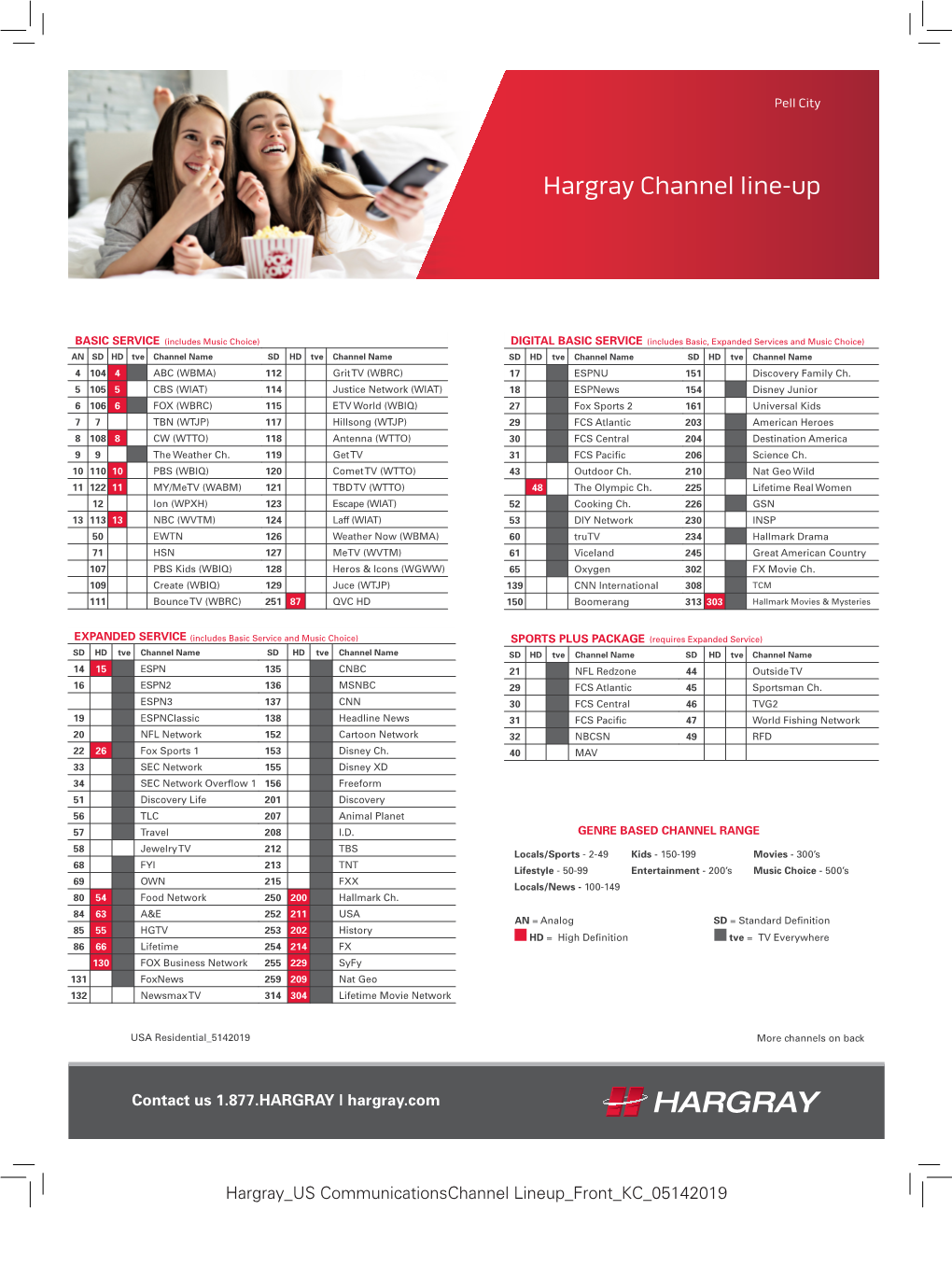 Hargray Channel Line-Up