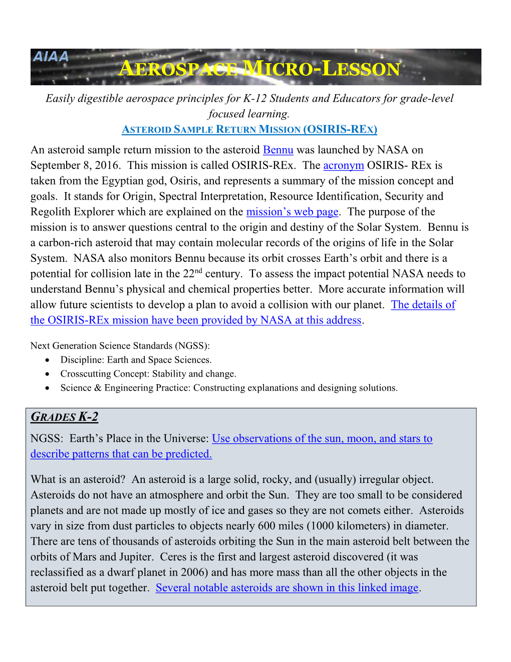 Aerospace Micro-Lesson